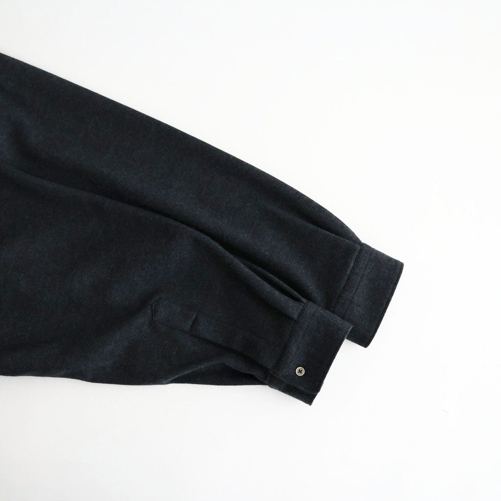 Wool Smooth Flannel Oversized Regular Collar Shirt #GRAY [GU263-50521B]
