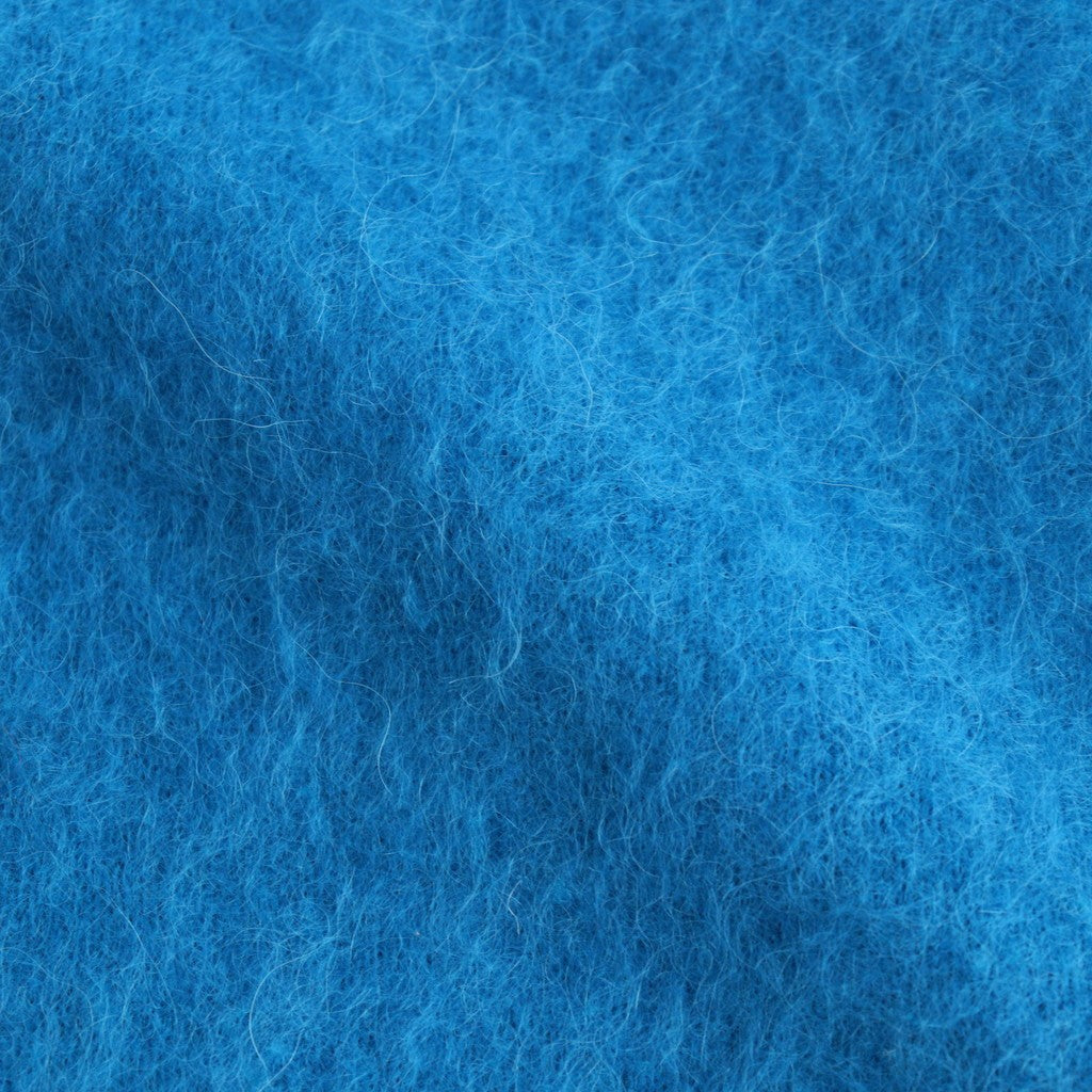 GARMENT-DYED BABY ALPACA FUR KNIT CREW-NECK CARDIGAN #ROYAL BLUE [A26AC03BA]