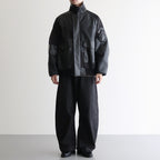 合皮MIXジップブルゾン #BLACK [HP-J011-051]