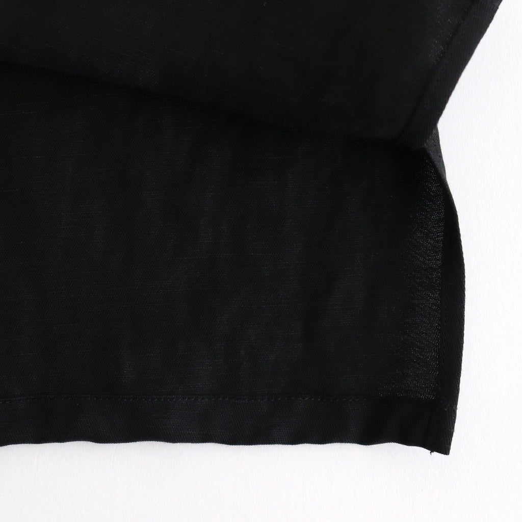 VIS/LI TWILL OVERSIZED OPEN COLLAR SS SHIRT #BLACK [ST.1154]