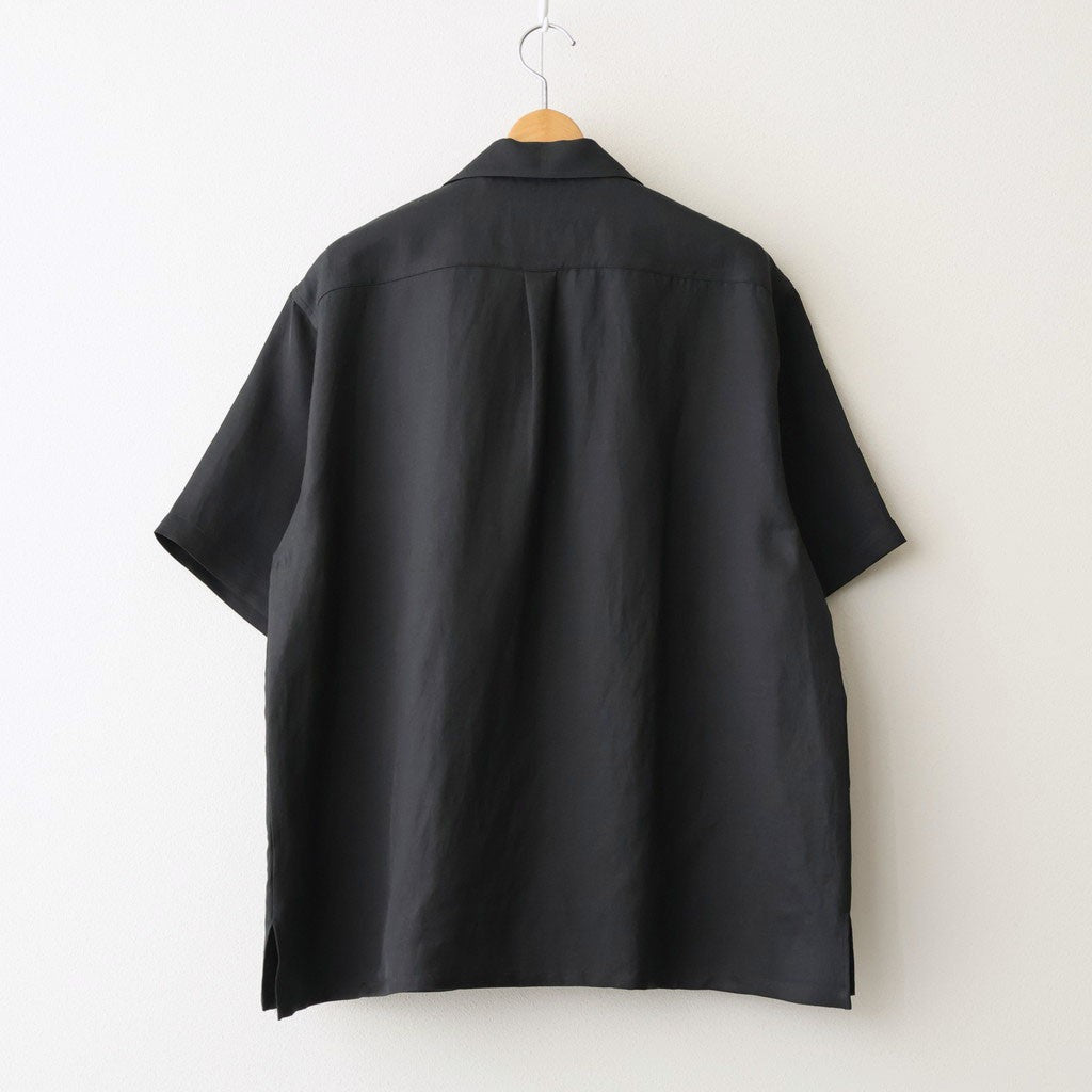 VIS/LI BRIGHT TWILL OPEN COLLAR SS SHIRT #DARK CHARCOAL [ST.1463]