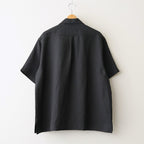 VIS/LI BRIGHT TWILL OPEN COLLAR SS SHIRT #DARK CHARCOAL [ST.1463]