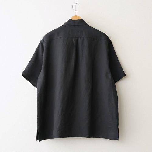 VIS/LI BRIGHT TWILL OPEN COLLAR SS SHIRT #DARK CHARCOAL [ST.1463]