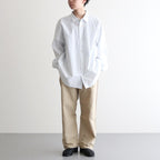 BUTTON SHIRT WIDE #sax [13148]