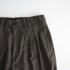 EXTRA FINE WOOL EASY LONG WIDE TROUSERS #CHARCOAL BROWN [ST.1612]