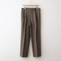 LIGHT WOOL MAX GABARDINE TWO-TUCK SLACKS #DARK OLIVE BROWN [A26SP04MG]