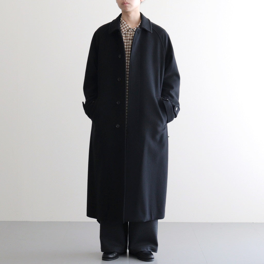 SUPER FINE WOOL MOSSER SOUTIEN COLLAR COAT #BLACK [A25AC04WM]