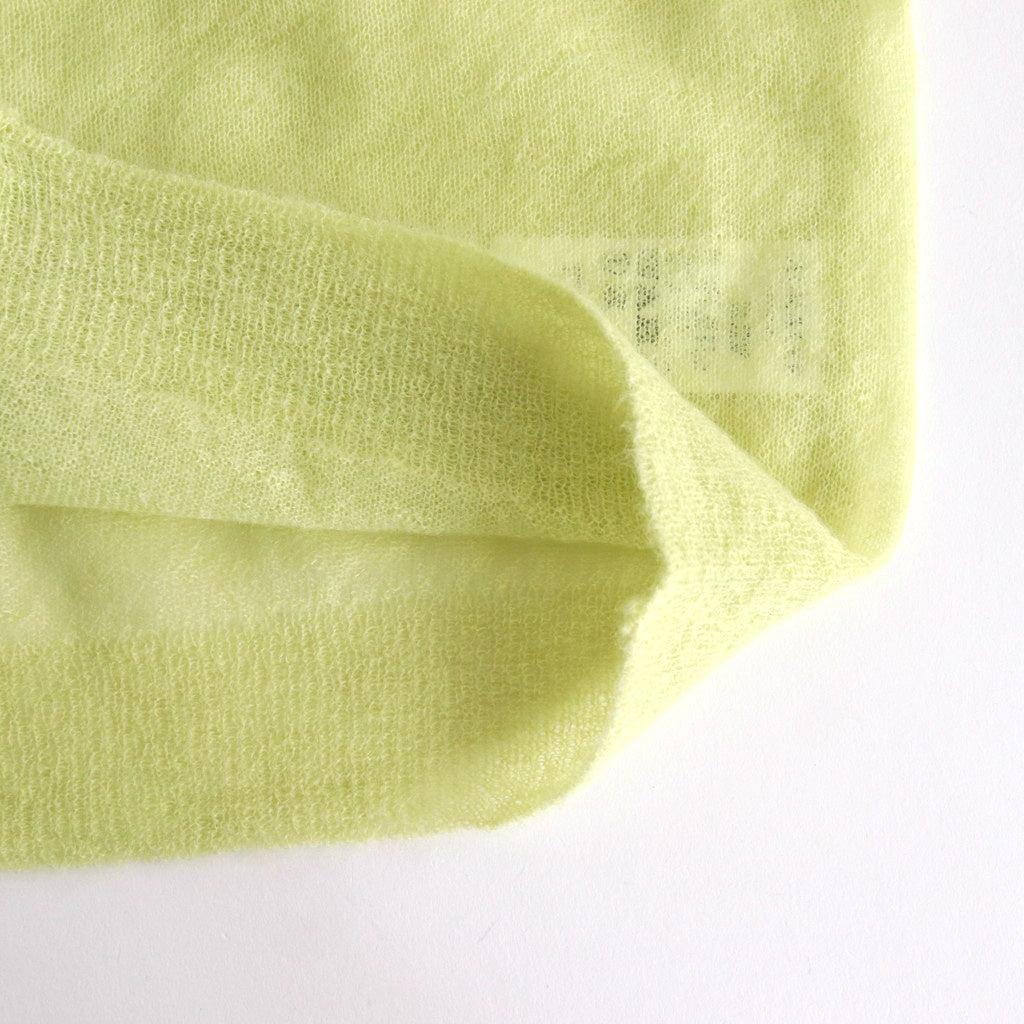 KID MOHAIR SHEER KNIT CARDIGAN #LIME YELLOW [A25SC04FG]