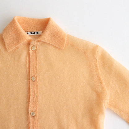 KID MOHAIR SHEER KNIT SHIRT CARDIGAN #LIGHT ORANGE [A24AC02FG]