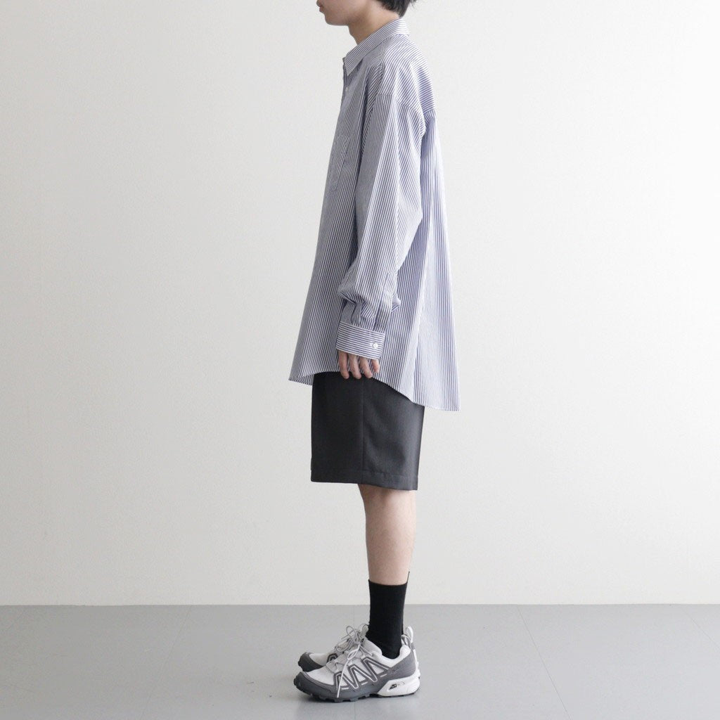 Melange Herringbone Pleated Wide Shorts #GRAY [GM261-40333]