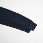 SILK BLENDED CIRCULAR RIB CREW&POLO LAYERED PULLOVER #NAVY [KRAGLA0105]