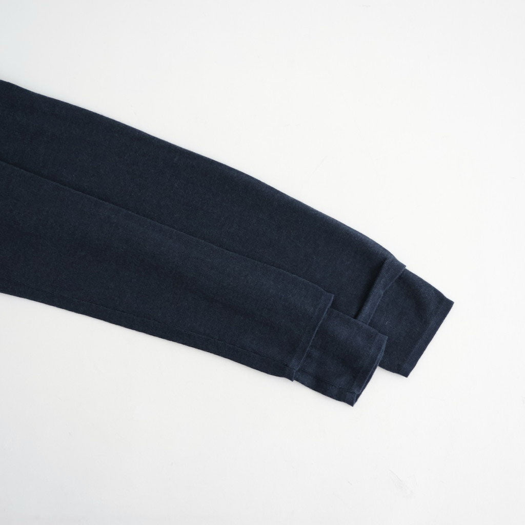 SILK BLENDED CIRCULAR RIB CREW&POLO LAYERED PULLOVER #NAVY [KRAGLA0105]