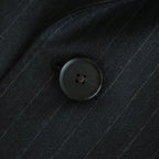 BLUEFACED WOOL DOUBLE-BREASTED JACKET #CHARCOAL NAVY STRIPE [A25AJ04BS]