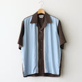 COLORBLOCK OPEN COLLAR SHIRT #BROWN [YK25SS0939SH]