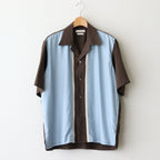 COLORBLOCK OPEN COLLAR SHIRT #BROWN [YK25SS0939SH]