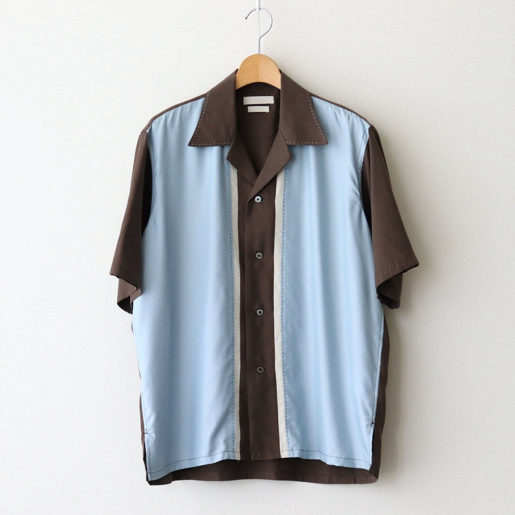 COLORBLOCK OPEN COLLAR SHIRT #BROWN [YK25SS0939SH]
