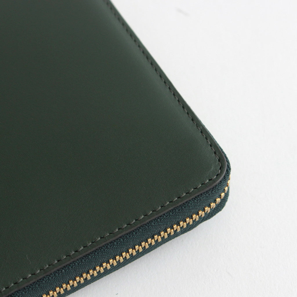 二つ折りZIP財布 - CLASSIC LEATHER LINE #BOTTLE GREEN [8Z-D002-051]