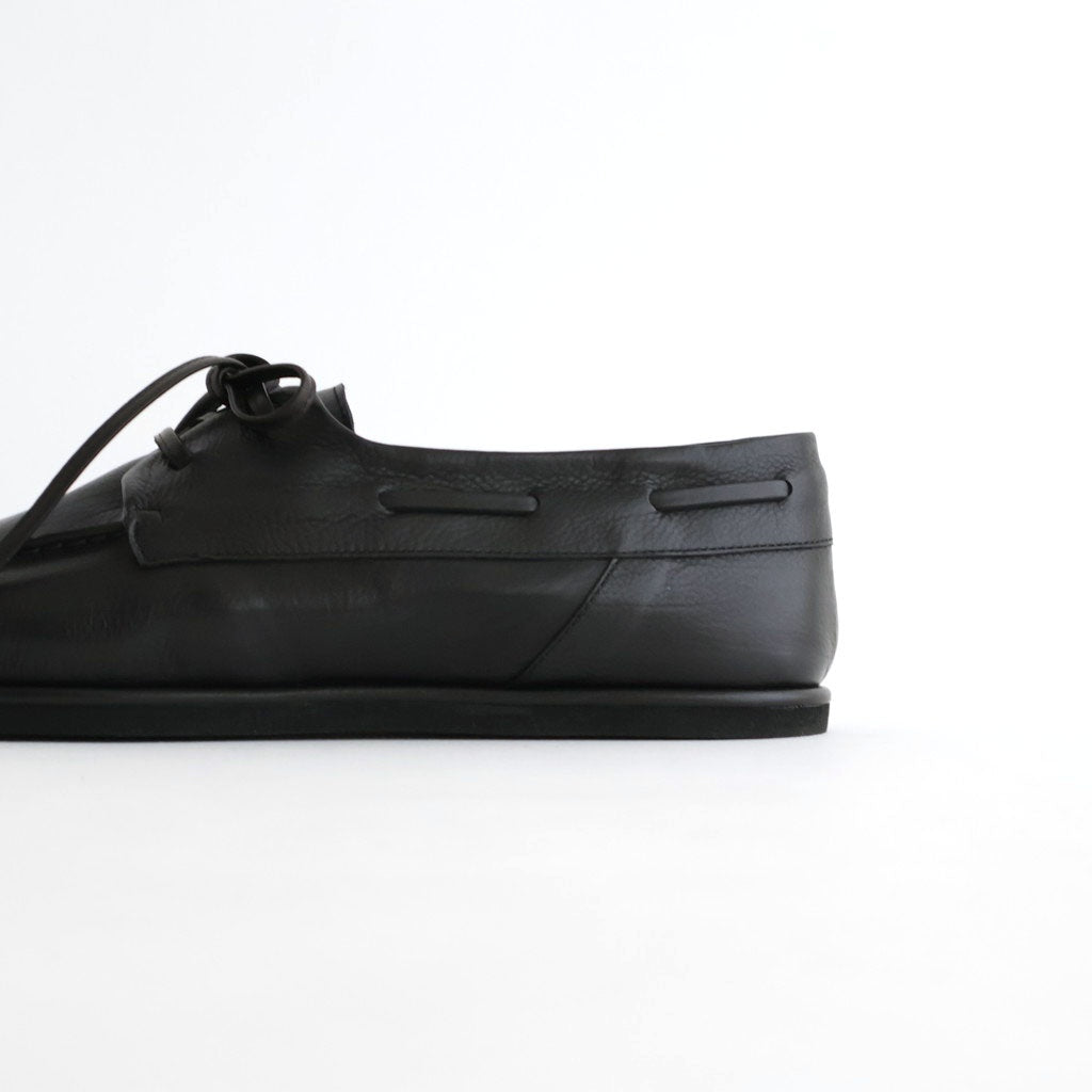 SOFT LEATHER DECK SHOES #BLACK [A26SS03QD]