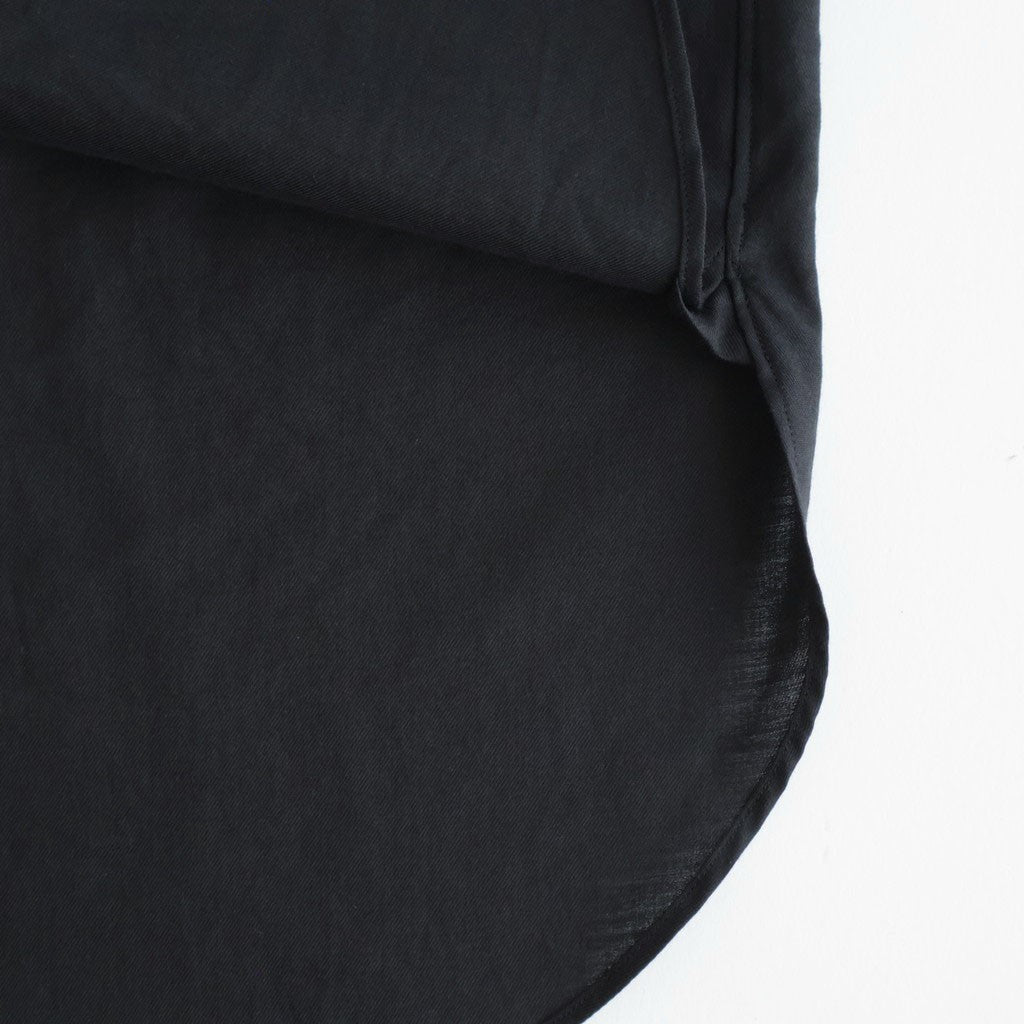 COTTON SILK OVERSIZED REGULAR COLLAR SHIRT #BLACK [ST.1492]