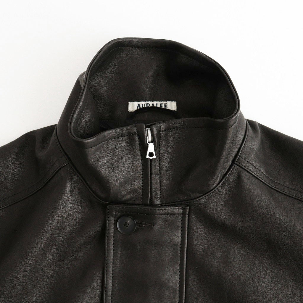 TEXTURED LAMB LEATHER BLOUSON #BLACK [A26AB01BL]