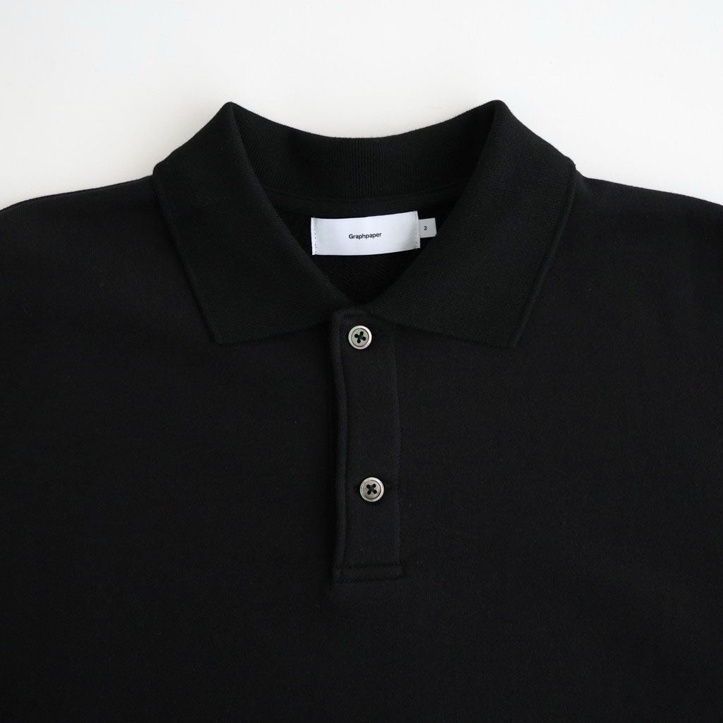 AZUMA Terry Pullover Polo Sweat #BLACK [GU263-70251B]