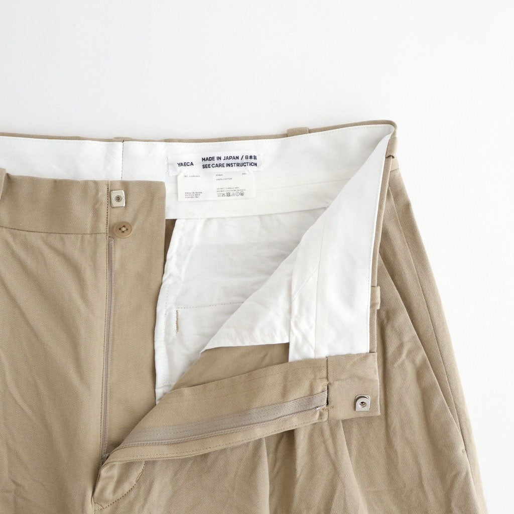 Chino Trousers - Two Tuck Straight #KHAKI [11061601]
