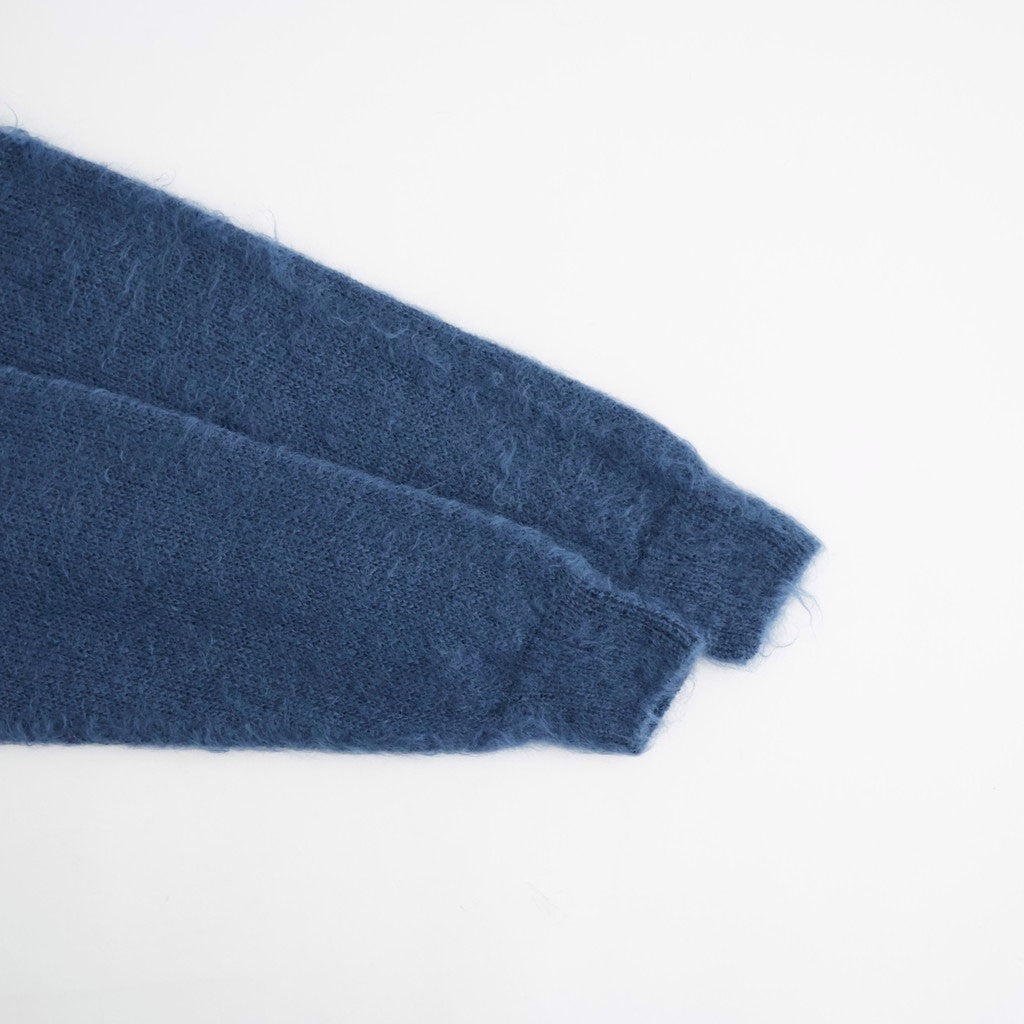 BRUSHED SUPER KID MOHAIR KNIT P/O #LIGHT NAVY [A26AP02KM]