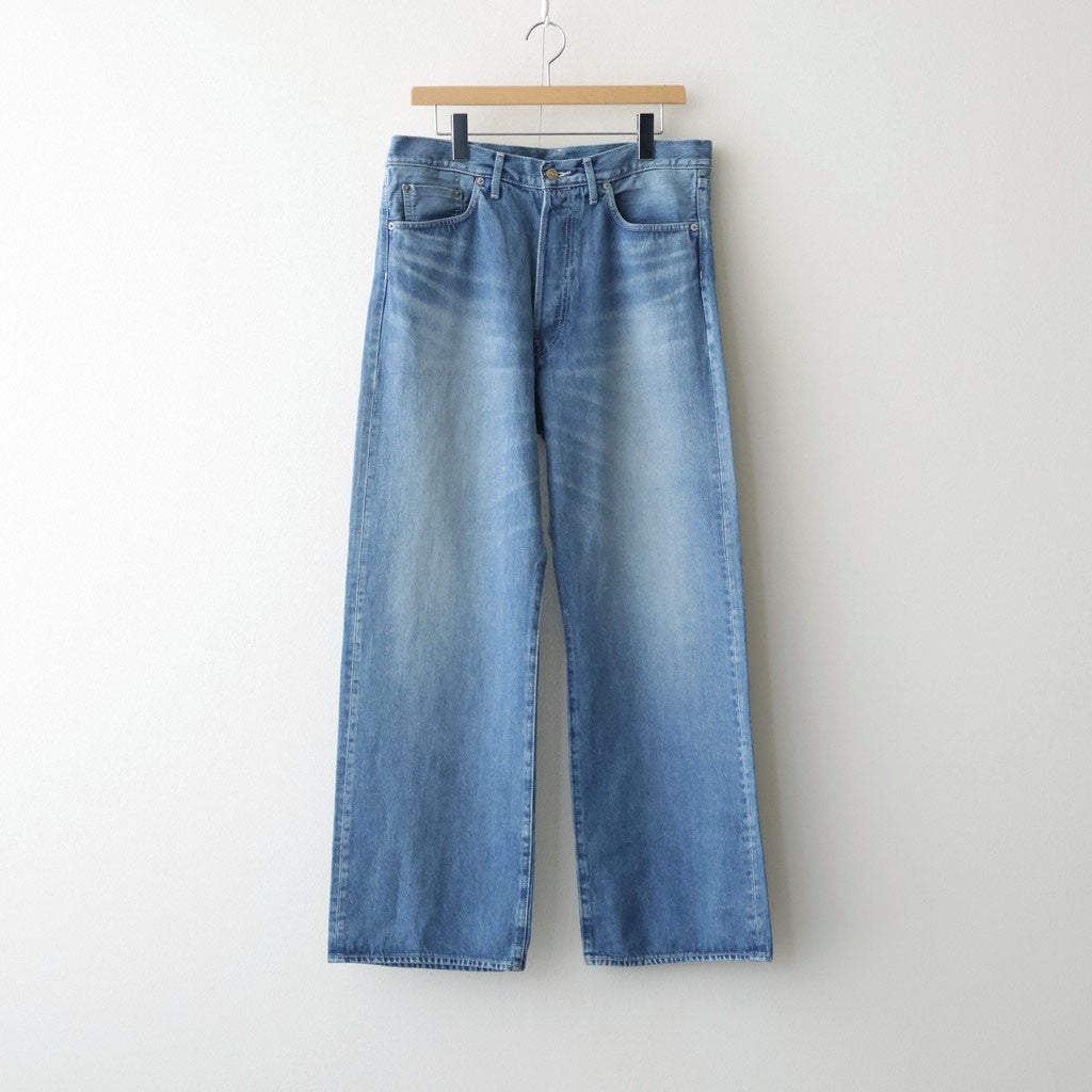 Selvage Denim Five Pocket Wide Straight Pants #INDIGO LIGHT FADE [GU263-40059LB]
