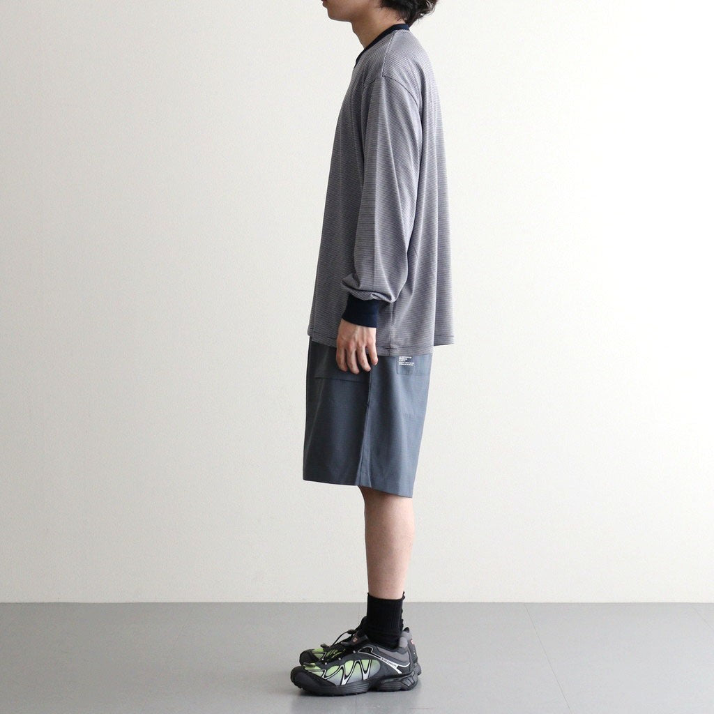 MICRO BORDER L/S TEE #WHITE×NAVY [FSC261-70168]