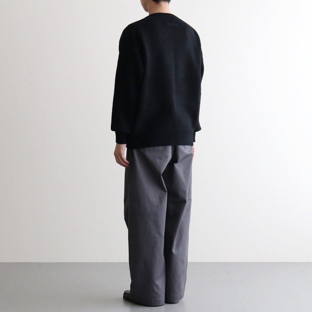 EXTRA FINE WOOL WARM KNIT CREW NECK LS #BLACK [ST.1289]