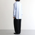 COTTON SILK OVERSIZED LS SHIRT #SAX [ST.1666]