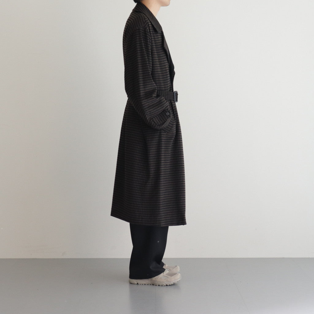 DOUBLE LAPELED DOUBLE BREASTED COAT #GINGHAM x BLACK [ST.603]