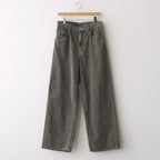PIGMENT DYED FINX CORDUROY WIDE 5P PANTS #OLIVE BROWN [A25AP04FC]