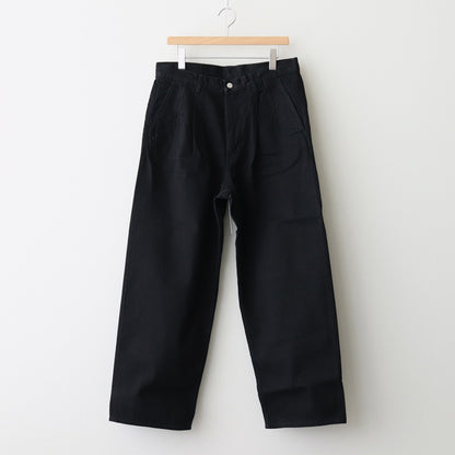 Selvage Denim Two Tuck Pants #BLACK WASHED [GU251-40188RB]