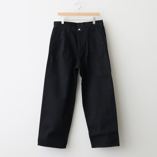 Selvage Denim Two Tuck Pants #BLACK WASHED [GU251-40188RB]