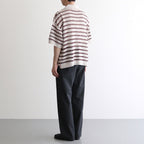 BORDER MESH KNIT SKIPPER POLO SHIRT #IVORY [YK25SS001010S]