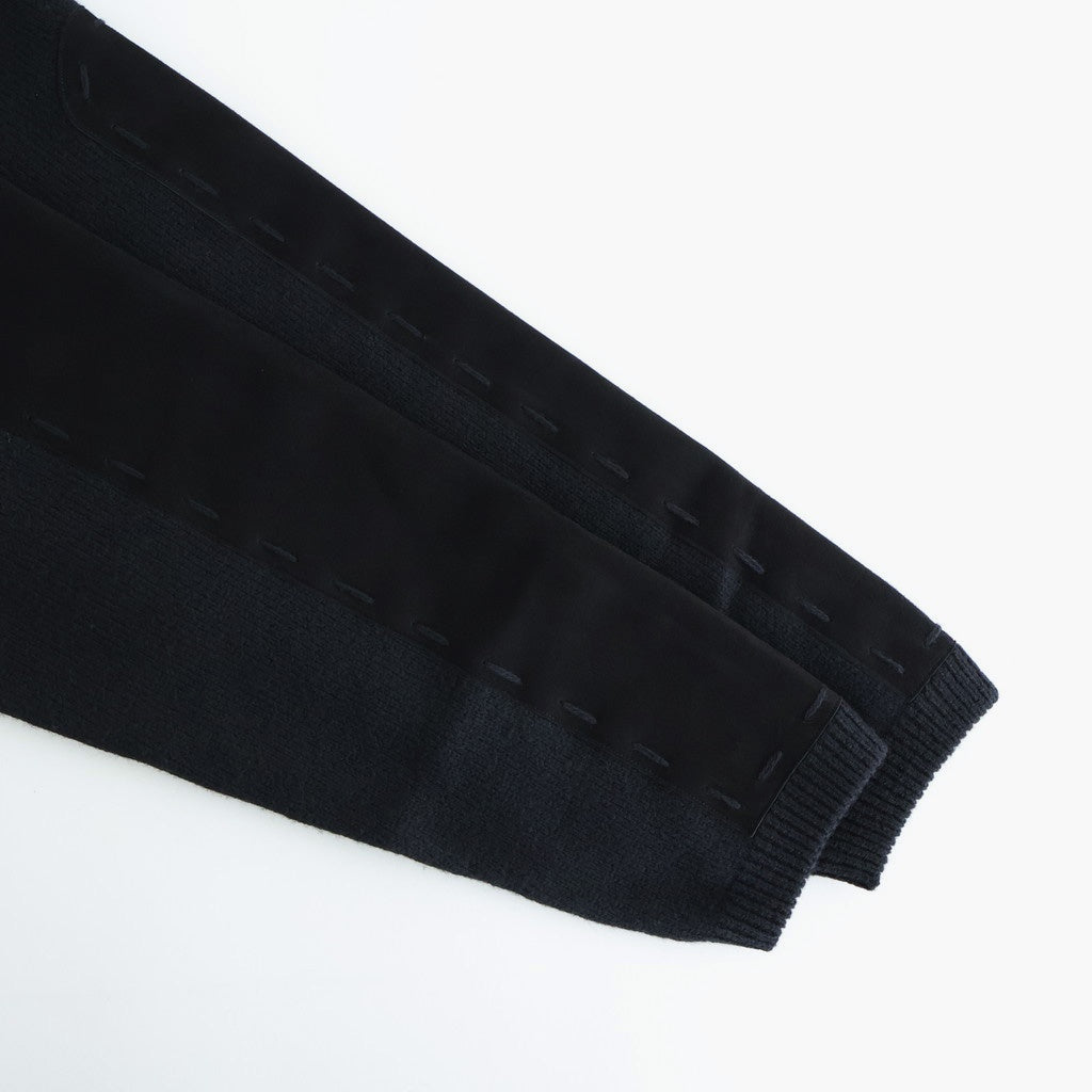 Suede Leather Elbow Patch Sweater #BLACK [YK25FW01108S]