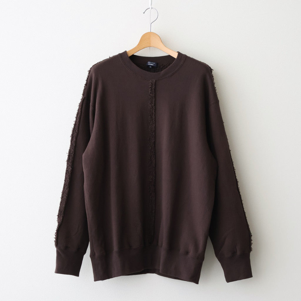 綿裏毛 製品洗丸首スウェット #BROWN [HP-T014-051]