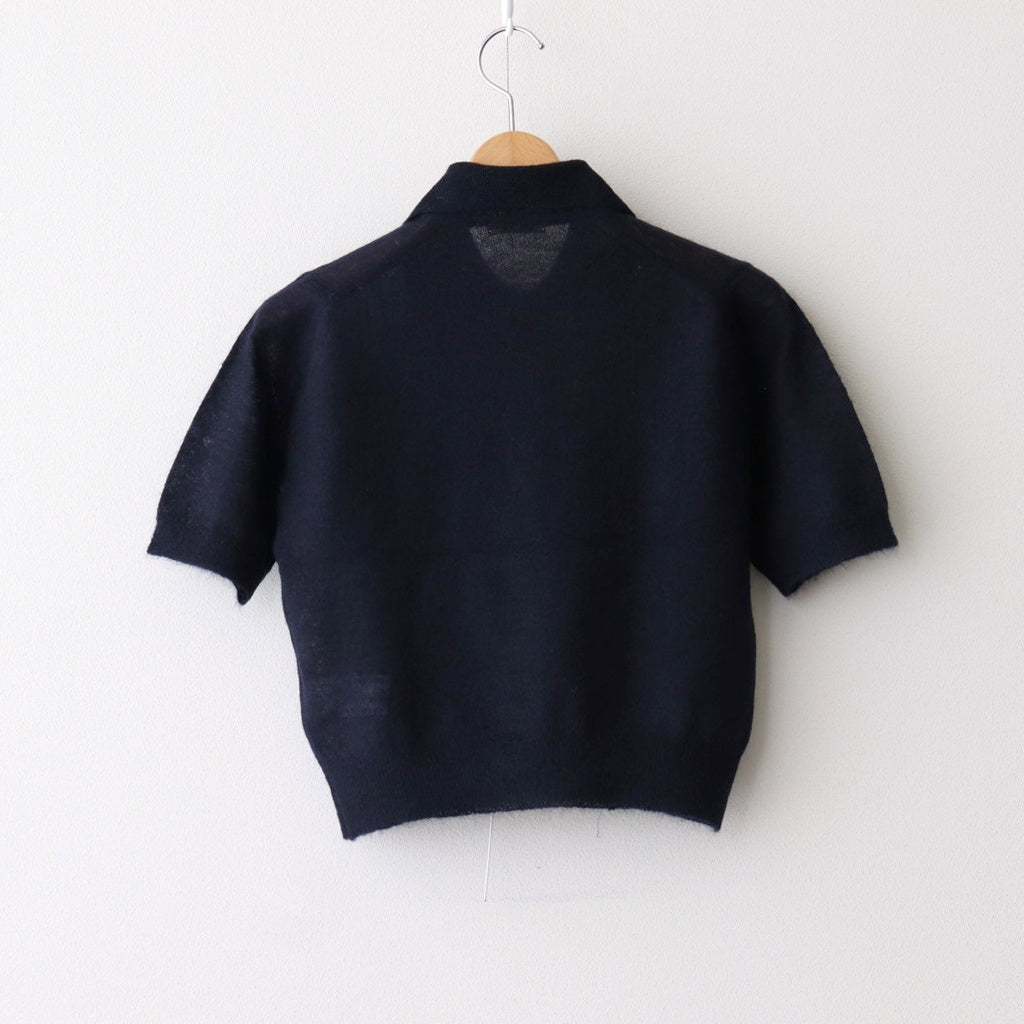 KID MOHAIR SHEER KNIT POLO #NAVY [A25SP05FG]