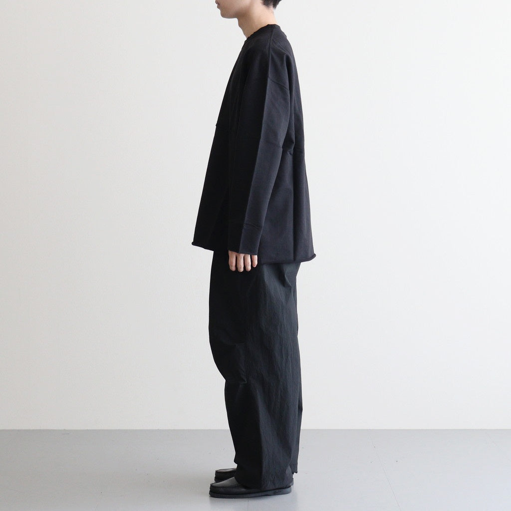 綿ミニ裏毛 製品洗カットソー #BLACK [HP-T013-051]