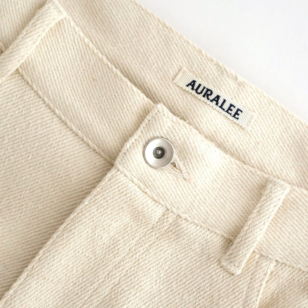 SILK NEP DENIM 5P WIDE PANTS #IVORY WHITE [A26SP01SD] - ciacura