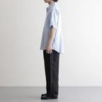 COTTON SILK OVERSIZED SS SHIRT #SAX [ST.1498]