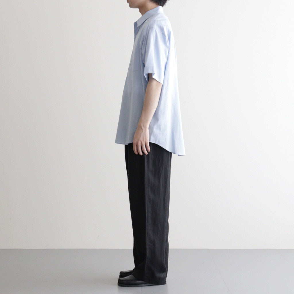 COTTON SILK OVERSIZED SS SHIRT #SAX [ST.1498]