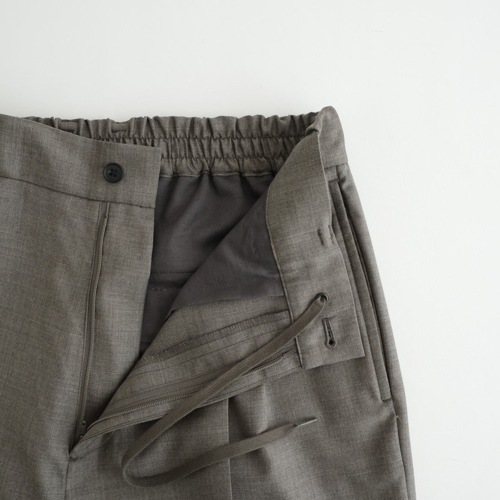 EXTRA FINE WOOL EASY LONG WIDE TROUSERS #GREIGE [ST.1611]