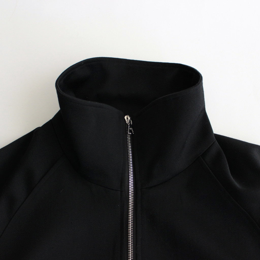 W/SI SATIN ZIP UP SHORT JACKET #BLACK [ST.1068]