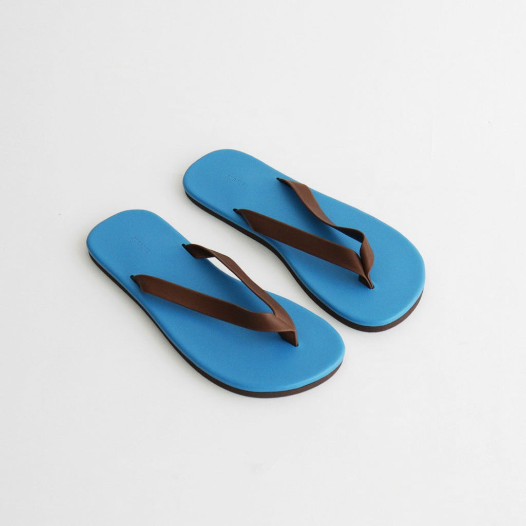 SOFT LEATHER FLIP-FLOPS #BLUE × BROWN [A26SS05QD]