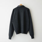 Leather-Trimmed Skipper Sweater #Charcoal [YK26FW01380S]