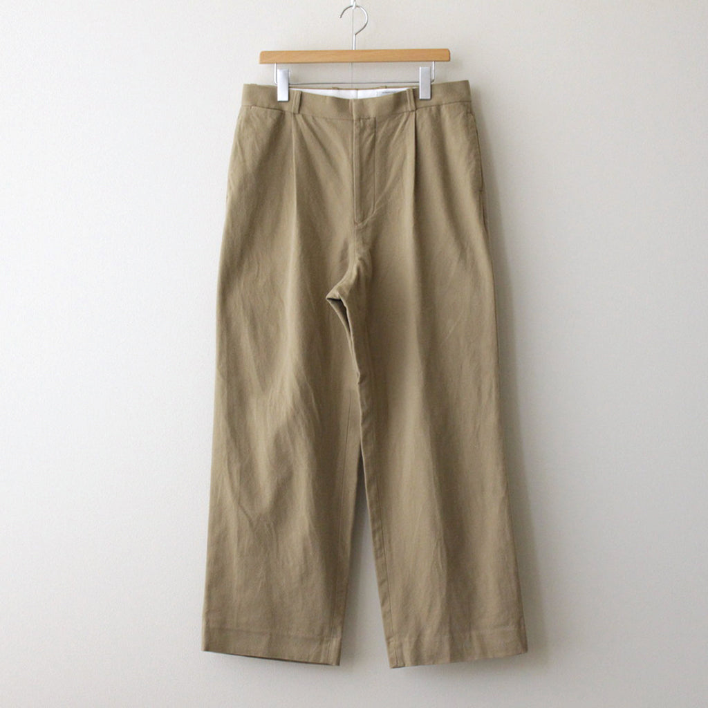 CHINO CLOTH PANTS TUCK STRAIGHT #khaki [13659]