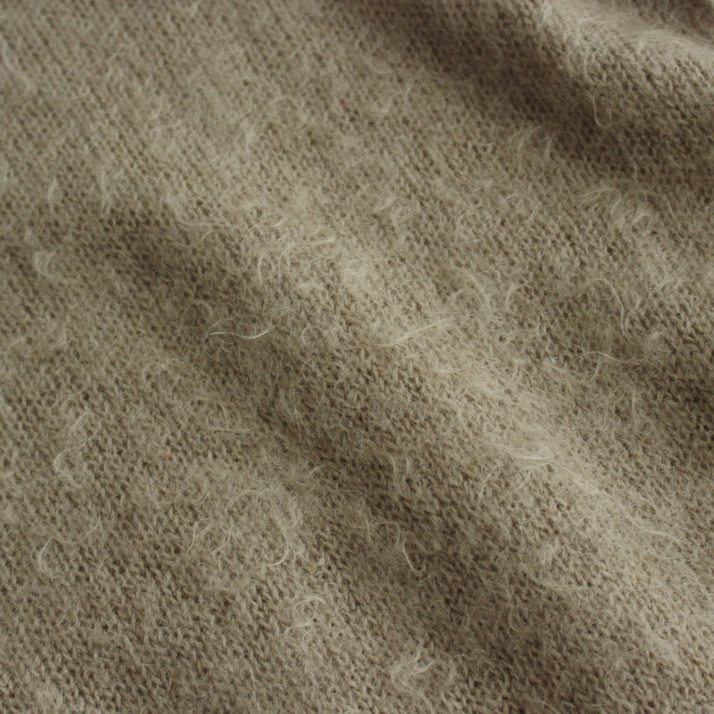 BRUSHED SUPER KID MOHAIR KNIT POLO #GRAY BEIGE [A24AP02KM]