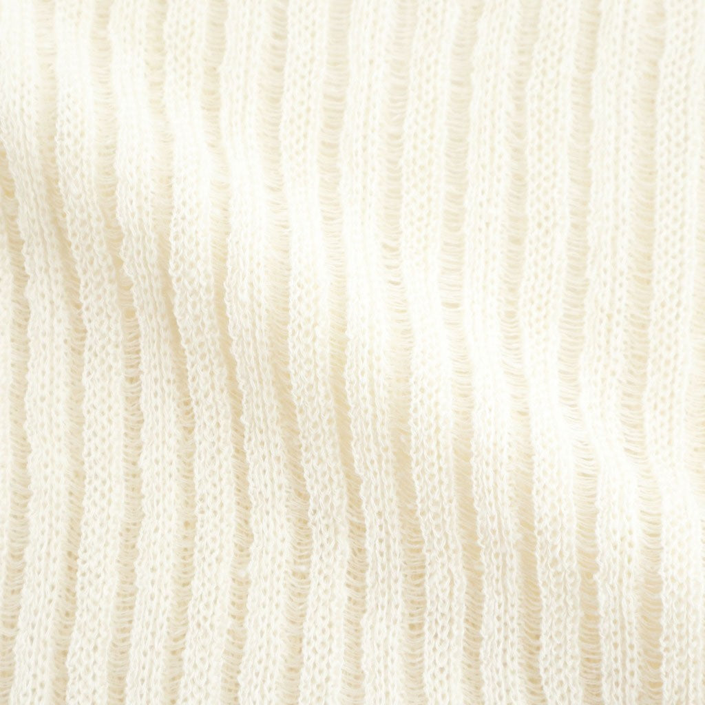 Rib Knit Sheer Shirt #WHITE [YK26SS01250S]